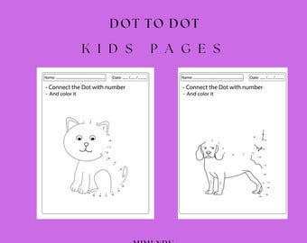 Dot to Dot Activity Book for Kids: Connect the Dots & Color (PDF Printable) Ages 3-6
