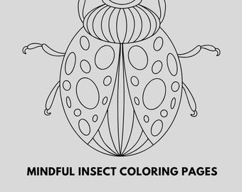 Insect and Beetle coloring Book Printable | Fun for kids & Adults