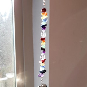 Pet Memorial Suncatcher: Rainbow Bridge Charm, Healing Gemstones