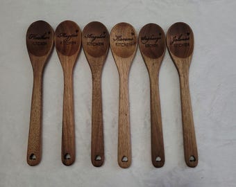 Custom Wooden Kitchen Spoon, Laser Engraved, Funny Design