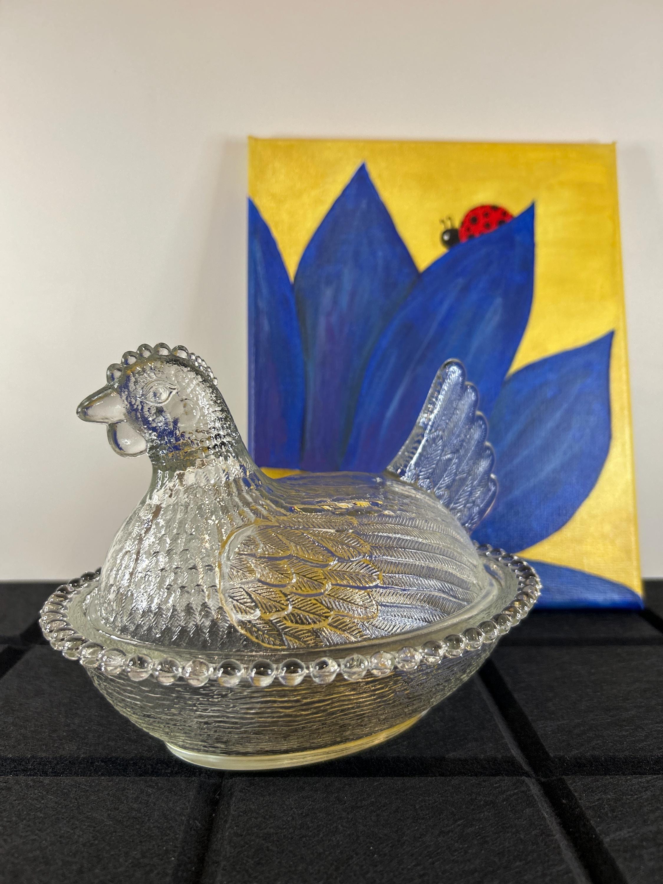 Glass Hen on Nest - Etsy Canada