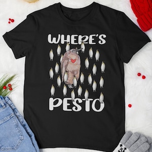 Camiseta vintage con el pingüino "Dónde está el pesto", camiseta con dibujo de pájaro, divertida camiseta de vida salvaje, regalo para amantes de los pingüinos, camiseta "Me encanta el pesto"