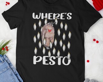 Where's Pesto The Penguin Vintage T-Shirt, Cartoon Bird Shirt, Funny Wildlife Apparel Shirt, Penguin Lover Gift,  I Love Pesto Shirt
