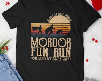 Middle Earth's Annual Mordor Fun Run One Does Not Simply Walk Vintage T-Shirt, Gift For Fan, Mordor Fun Run Shirt, Book Lover Shirt