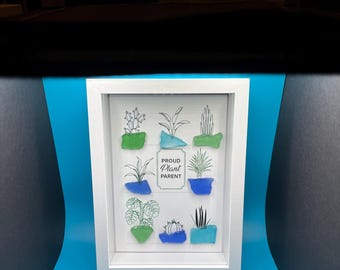 Seaglass Plant Art - Proud Plant Parent