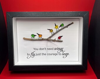 Seaglass Bird Art - Courage to Fly