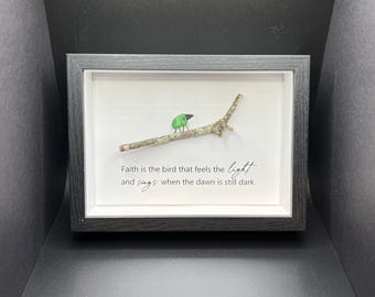 Seaglass Bird Art - Faith is the bird