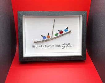 Seaglass Bird Art - Birds of a Feather