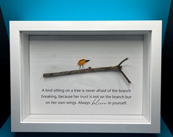 Seaglass Bird Art - Believe in Yourself