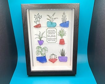 Seaglass Plant Art - A touch of Humor