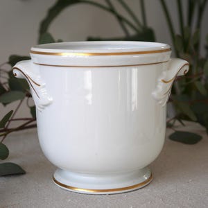 Vista Alegre Porcelain Wine Cooler, White Porcelain With Gold Rim, Portugal Bottle Cooler, Classical Tableware, Elegant Cachepot Vessel