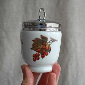Vintage Royal Worcester &quot;Evesham&quot; Porcelain Egg Coddler, Egg Cup, Fruits Berries, Coddled Eggs, Oven to Tableware, Retro Kitchen, King Size