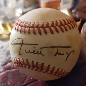 Willie Mays Autographed Baseball, with Display  Case