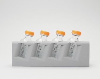 Organizador de refrigerador para insulina Novolog/Humalog – Diseño multisoporte de cuatro ranuras – Adhesivo ultra resistente / El n.° 4 - Gris