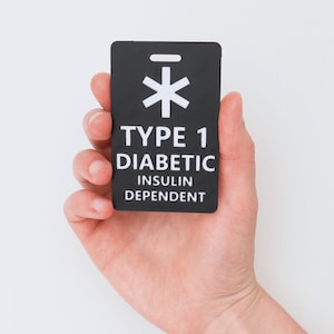 Type 1 Diabetic Medical ID Tag – Insulin Dependent | 3D Printed Badge with Lanyard Slot