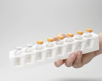 Novolog/Humalog opbergplank voor insulinekoelkast – ontwerp met meerdere sleuven en acht sleuven – stick met ultrasterke punten | De nr. 8: wit