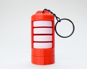 Keychain Glucose Tablet Holder - Diabetic Low Blood Sugar Quick Dispense Container | The Low Roller Mini + Keychain - Red