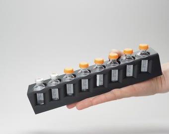 Organizador de refrigerador para insulina Novolog/Humalog – Diseño multisoporte de ocho ranuras – Adhesivo ultra resistente / El n.° 8 - Negro