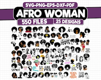 Afro Woman SVG Bundle: Black Girl Magic, Feminist Art (Digital Download)
