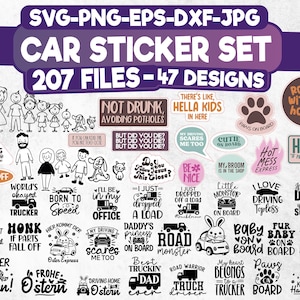 Car Stickers SVG Bundle, Car Decals Svg, Sarcasm Svg Bundle, Funny SVG bundle, Vehicle Decal SVG, Sublimation, Sticker, Digital Download