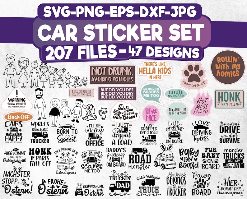 Funny Car Decals SVG Bundle: Sarcasm Stickers (digital Download) - Etsy