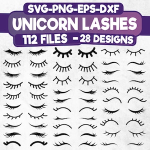 Eyelash Svg Bundle, unicorn lashes svg, Wall Eyelash Svg, Laser Cut Files, eyelash png, Eyebrows svg, Eyelashes Girl SVG for Cricut, Png,Svg