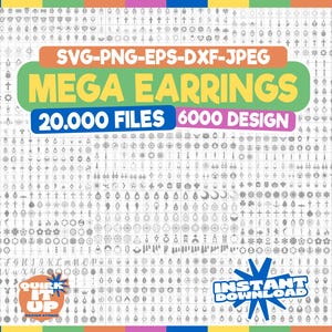 20000 Mega Ohrringe SVG Bundle, Laser Schnitt, Cricut, Silhouette, Laserschnitt Dateien Ohrringe, Cricut Ohrring Dateien, Mega Bundle, digitale Datei