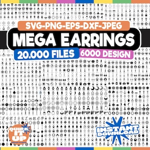 Mega Earring Svg Bundle, Earring Svg Template, Laser Cut Files Earrings, Leather Earrings Svg, Cricut - Digital File, Instant Download