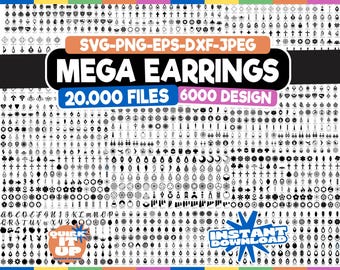 Mega Earring Svg Bundle, Earring Svg Template, Laser Cut Files Earrings, Leather Earrings Svg, Cricut - Digital File, Instant Download