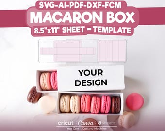 Macaron Box Template SVG: Bakery Packaging (Digital Download)