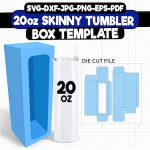 20 Unzen Skinny Box Vorlage, Tumbler Box Vorlage, Geschenkbox Vorlage, Fenster Box Vorlage, Box svg, 20 Unzen Skinny Box, Tumbler Box Cricut