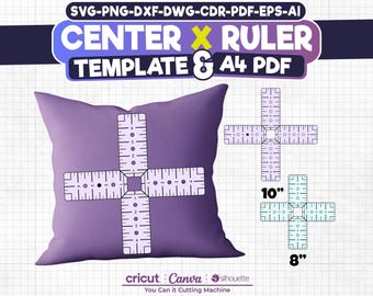 de règle Règle centrale en X | Guide d'alignement pour la couture et la broderie - HTV | Imprimable et compatible avec les machines de découpe