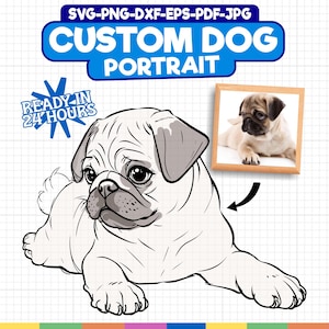Custom Dog Portrait, Dog Outline Drawing, Pet Portrait, Tattoo Design, Line Art Gift, Digital Pet Outline,Custom SVG, SVG files for Cricut