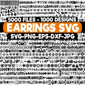 5000 Earrings SVG Bundle, Laser cut files earrings, 1000 Unique Designs , Earring Cricut Files, Mega Bundle, Digital File, Instant Download