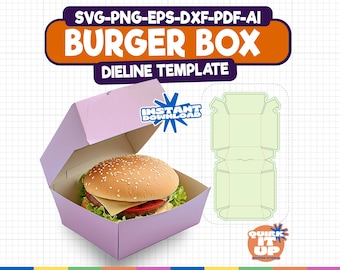 Burger Box Template: DIY Packaging for Cricut & Silhouette (Digital Download)