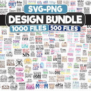 Pacote de Mega Design: 1000 arquivos SVG PNG - Designs de Camisetas (Download Digital)