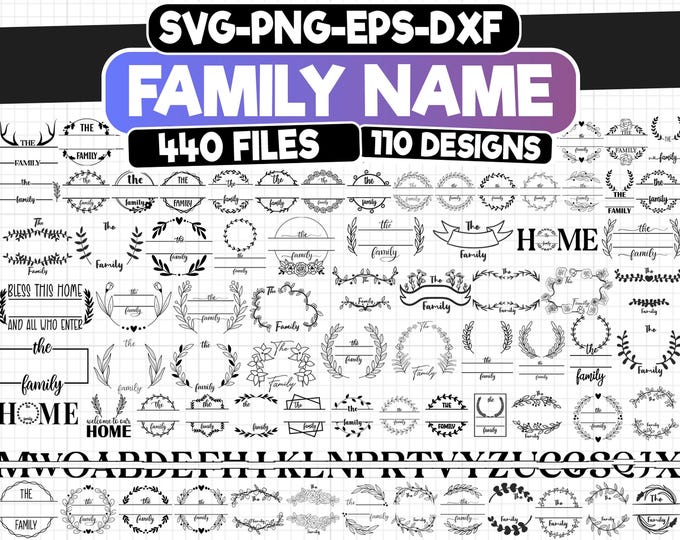 Family Monogram Svg Bundle, Family Name Monogram SVG Bundle, Monogram ...