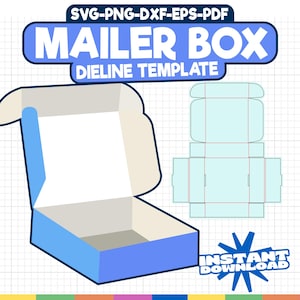 Mailer Box Svg, Rectangle Box Template Svg, Shipping Box Template, box svg, Custom Packaging Design File, Svg For Cricut, Cricut Box File