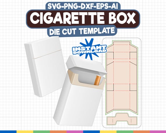 cigarette cutout Cigarette Box Die Cut Template (svg, Png, Dxf, Eps, Ai) Digital Download