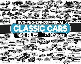 Classic Car SVG Bundle, Car Svg Bundle, Retro Car Silhouette Svg, Sports Car Svg, Classic Car Vector, Car Clipart, Vintage Car, Car Cricut