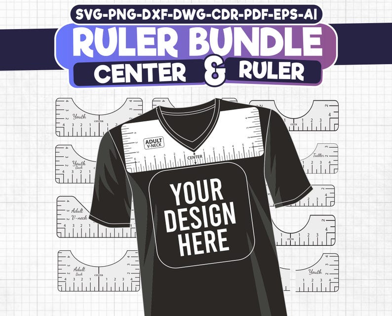 T-shirt Alignment Ruler Bundle | Pocket, Hat, Pillow Design (digital ...
