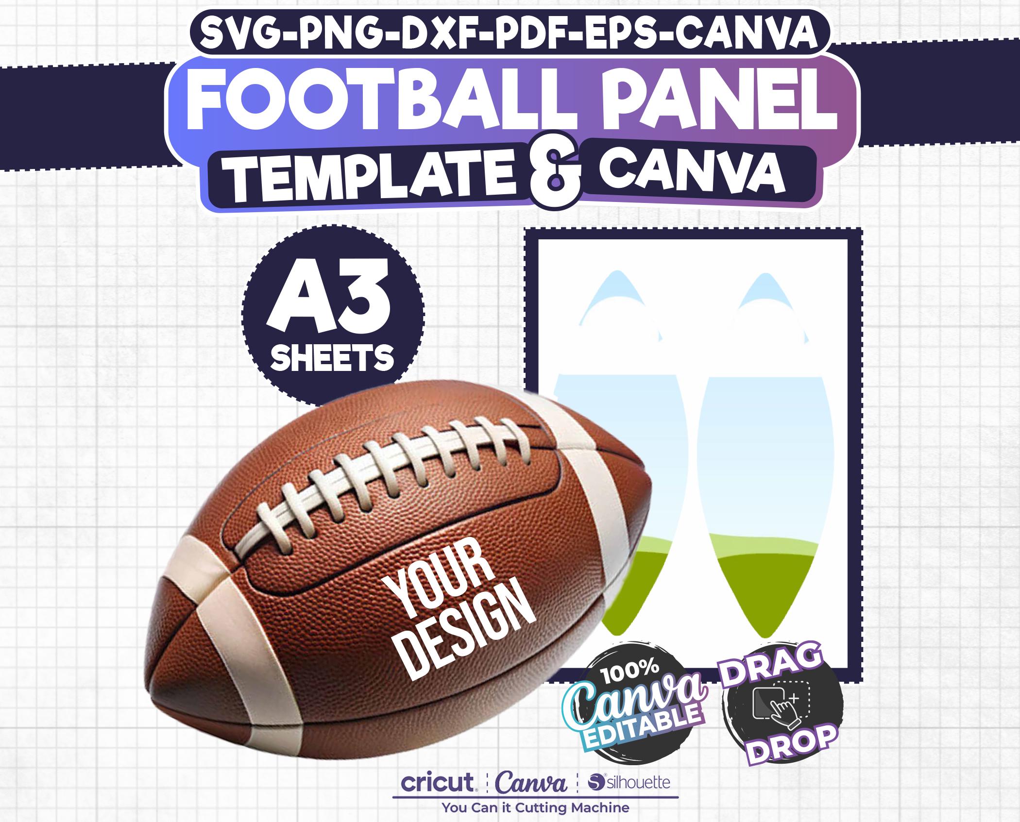 Football Panel Ls Football Panel Template SVG: Custom Photo Ball Wrap, Canva Editable ...
