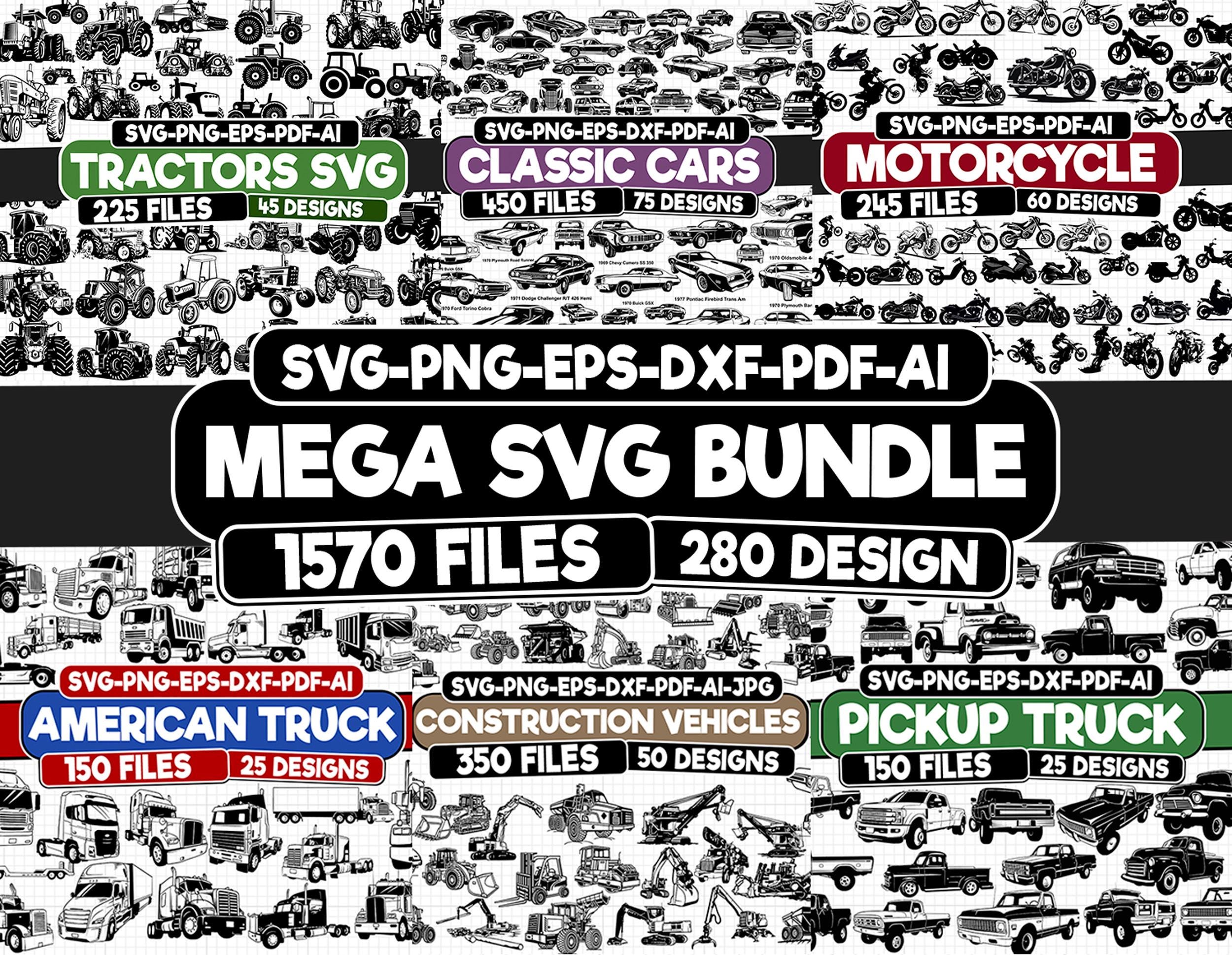Mega Vehicle Svg Package, Car SVG, vehicles cute car, Retro Car, truck svg files, pickup truck svg, car svg png, svg files for cricut, Car