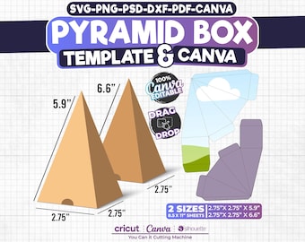 Pyramide Gunst Box Vorlage: SVG, PNG, PDF, Canva bearbeitbar