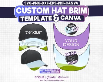 Hat Brim Template: Custom Baseball Cap Design (Digital Download)