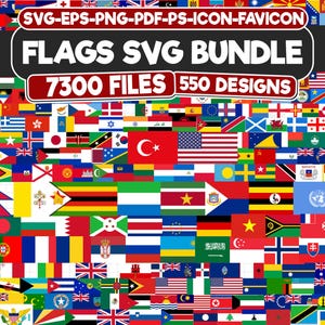 Flags SVG Bundle, Flag Png, World Flags SVG, 260+ Country Flags, ICON, Favicon, Patriotic svg, Flag Vector, Digital File, Instant download