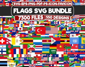 World Flags SVG Bundle: 260+ Country Flags, ICON, Favicon (Digital File)