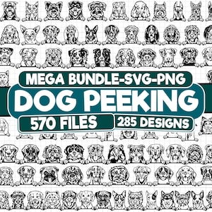 Dog Peeking Svg, dog svg, Dogs vector art, peeking dog png, 570 Files, 285 Designs | Cute Dog Silhouettes & Clipart | Instant Download