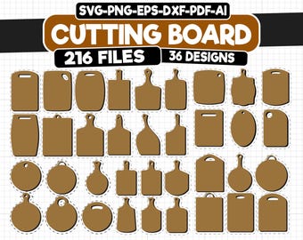 Juego grande de tablas de cortar rústicas para cocina, tabla de charcutería SVG, tabla de quesos SVG, archivo de corte láser, tabla de cortar SVG, archivo CNC, tabla de picar