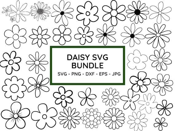 Daisy SVG Bundle: Flower Cut Files for Cricut (Digital Download)